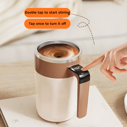 Portable self-stirring mug